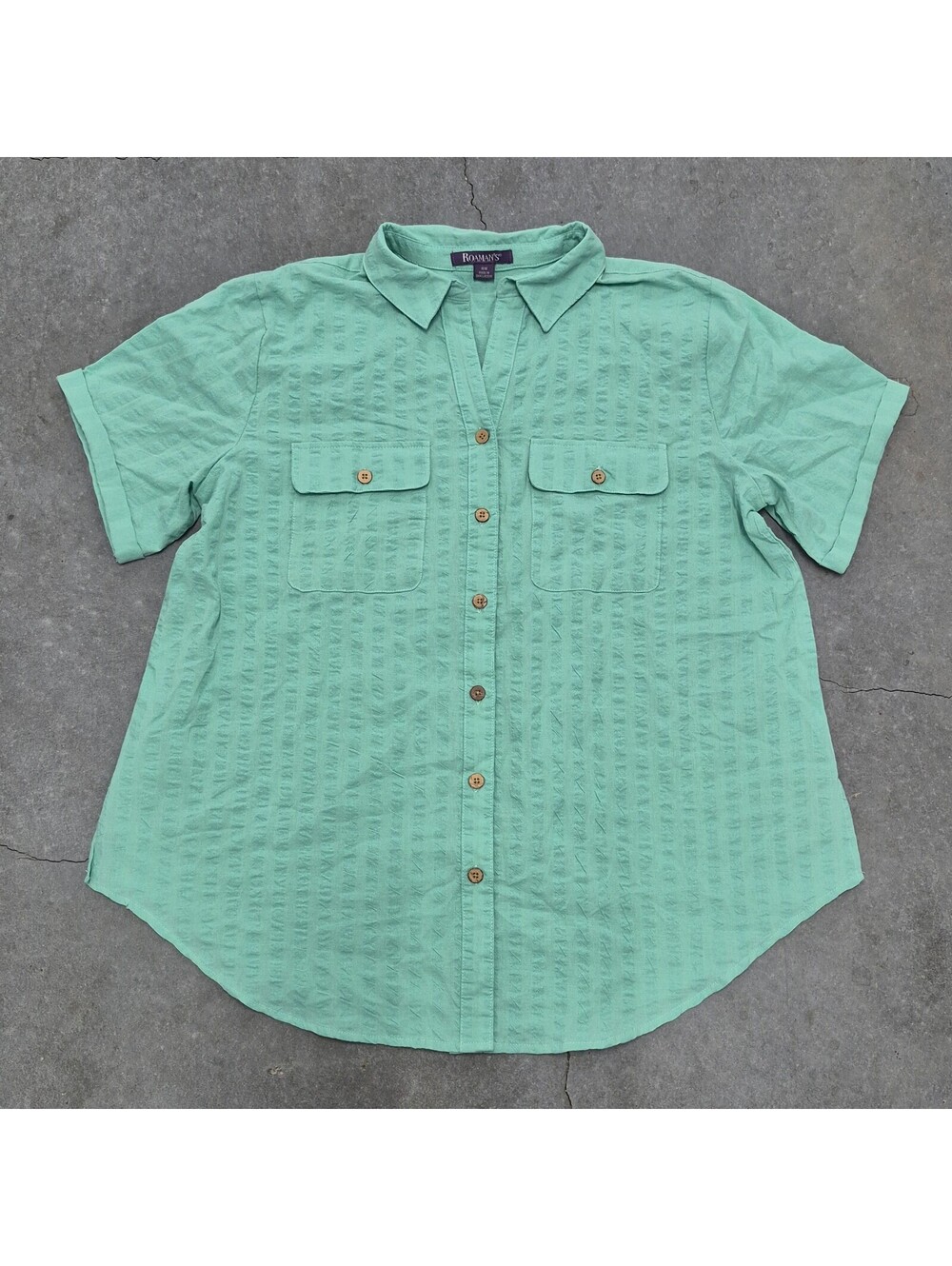 Roaman's Blue Cotton Shirt